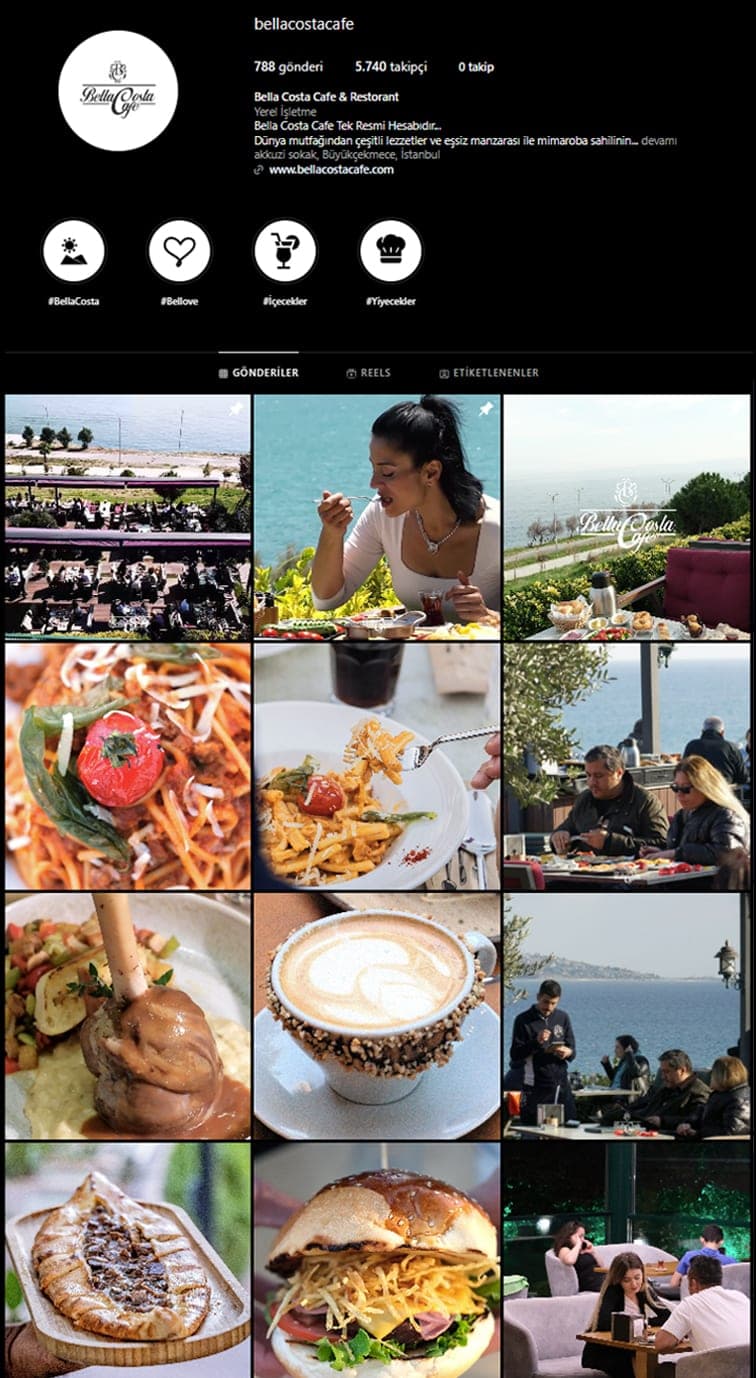 Bella Costa Cafe — Ador Ajans sosyal medya yönetimi Instagram akışı