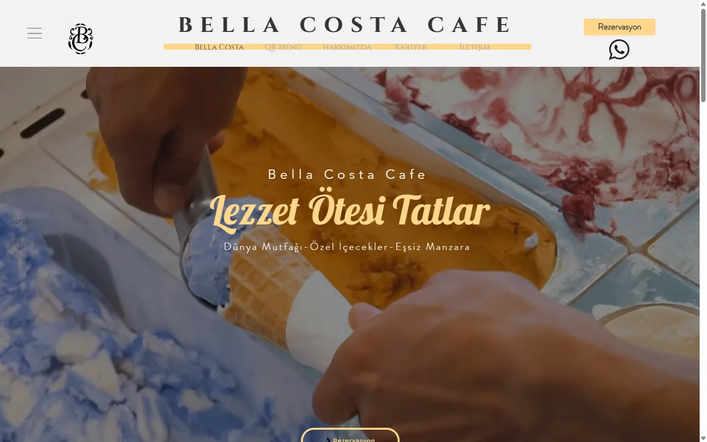 Bella Costa Cafe web sitesi ve QR menü — Ador Ajans web tasarımı