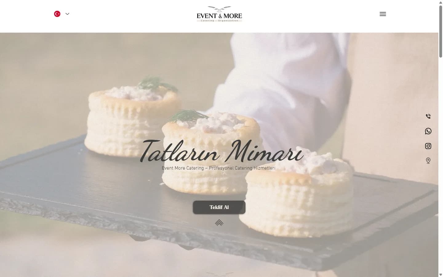 Event & More catering ve organizasyon kurumsal web sitesi — Ador Ajans web tasarımı